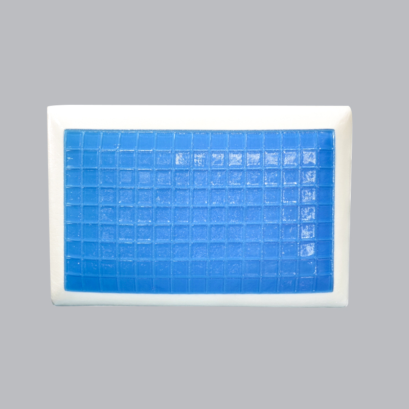 Cuscino in gel memory foam a quadretti blu